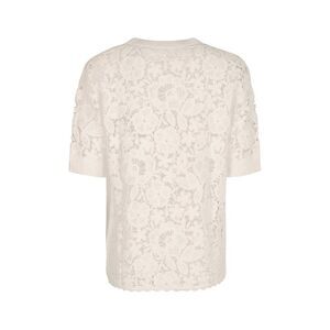 PAROSH Women's Crochet Knit Top Women WHITE T-Shirts & Tops